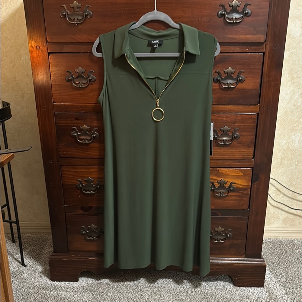 MSK Sleeveless Green Dress
